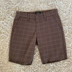Brixton Brown Windowpane Flat-Front Men’s Shorts